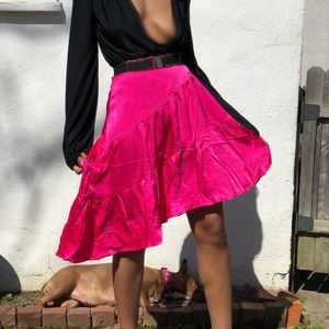 Pink Satin Skirt